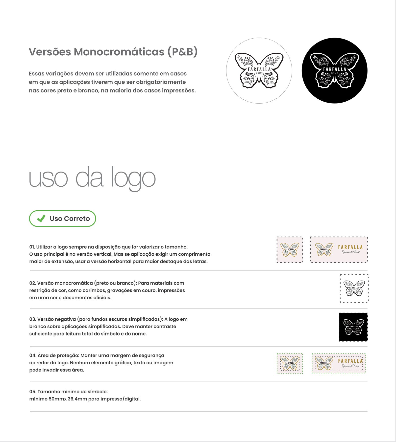 FARFALLA, identidade visual: apresentação da marca, parte 8 de 12