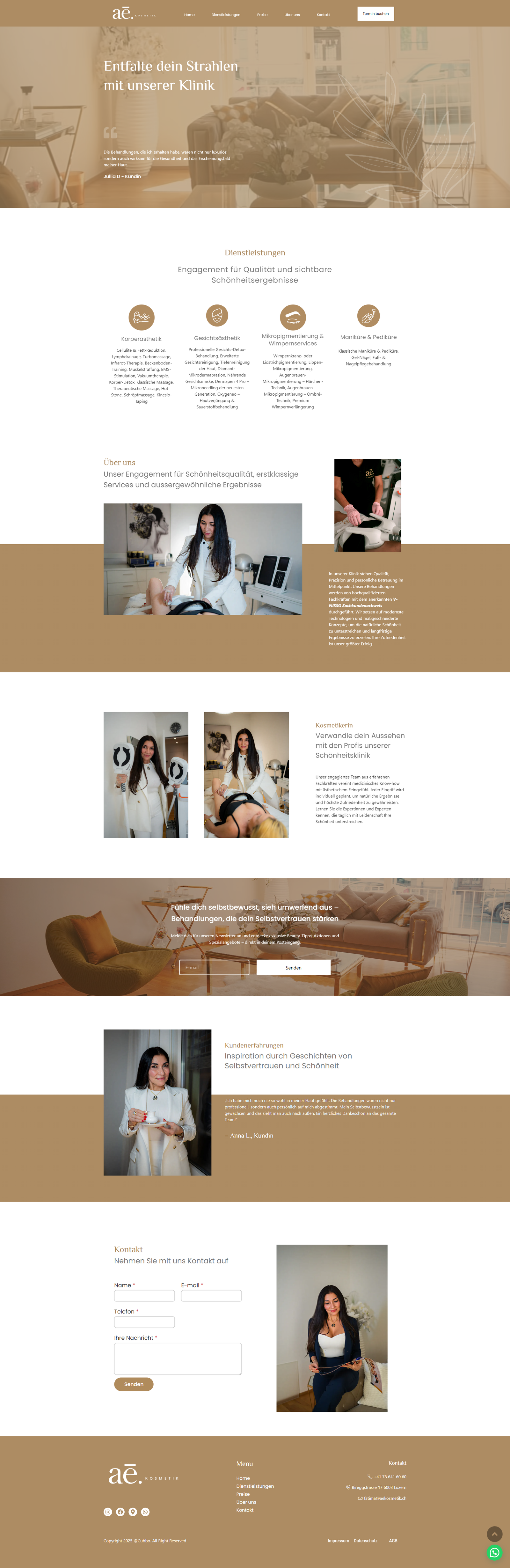 AE Kosmetik: landing page