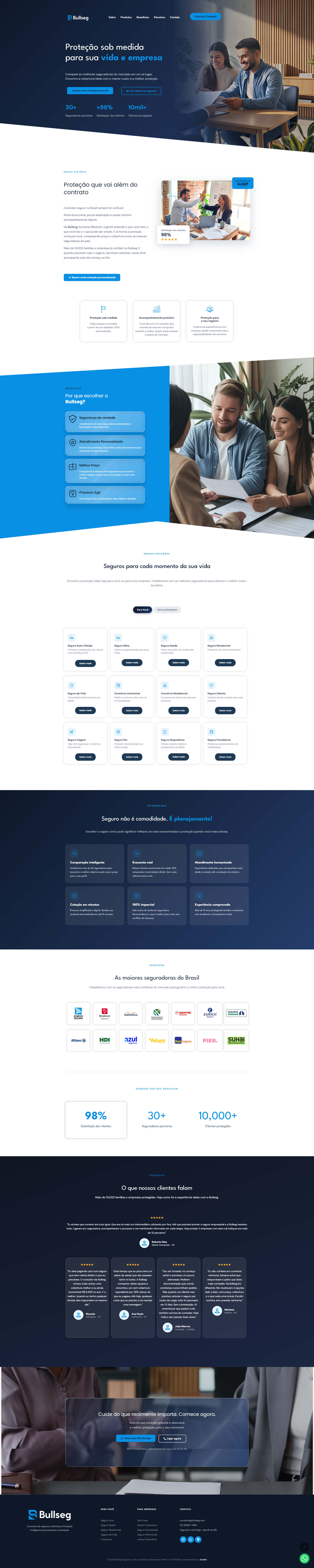 Bullseg: landing page