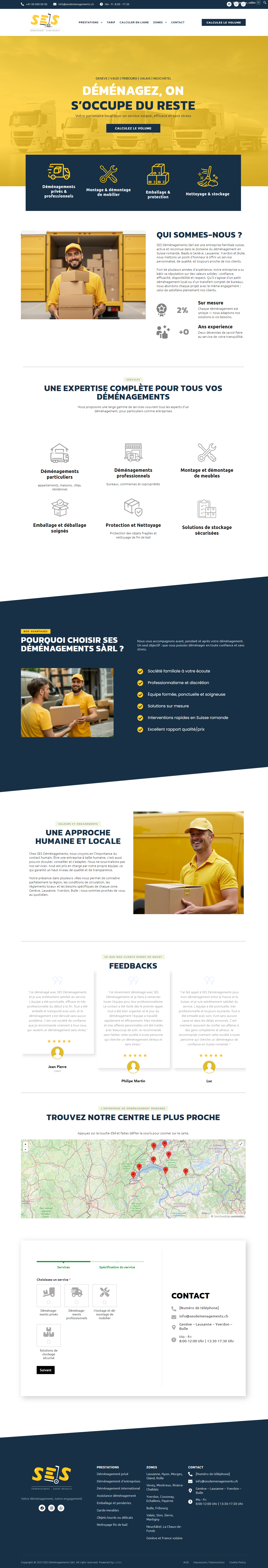 SES Demenagements: landing page